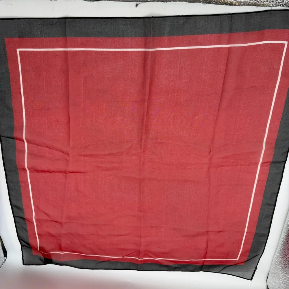 Cejon Accessories Scarf Lot‎ of 3 Red Floral Geometric Sheer Neck Scarves Italy